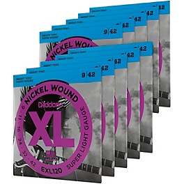 D'Addario EXL120 Nickel Super Light Electric Guitar Strings (10-Pack)