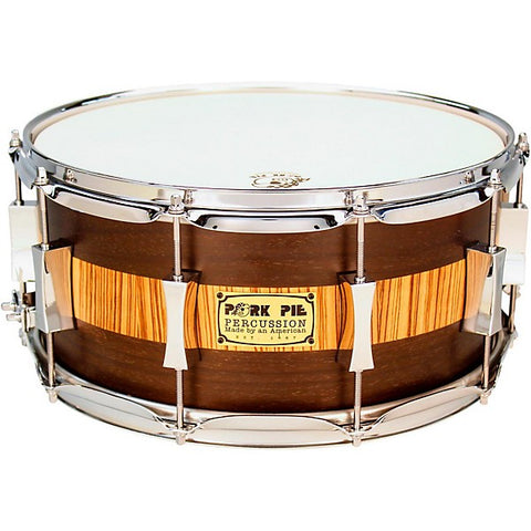 Pork Pie Exotic Rosewood Zebrawood Snare Drum