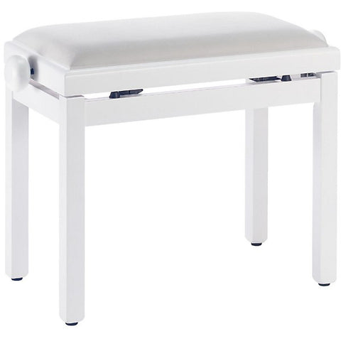 Stagg White Piano Bench With A White Velvet Top