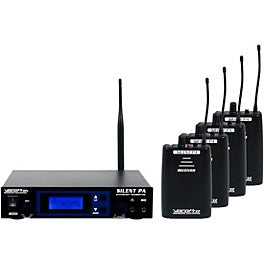 VocoPro SilentPA-PRACTICE 16-Channel UHF Wireless Audio Broadcast System (Stationary Transmitter With Four Bodypack Receivers), 900-927.2mHz