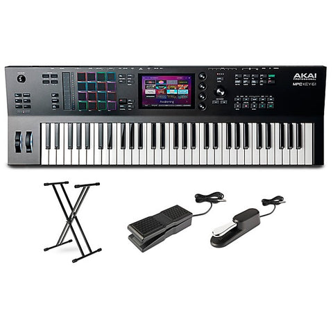 Akai Professional MPC Key 61 Production Synthesizer with X-Stand, Sustain Pedal and Expression Pedal